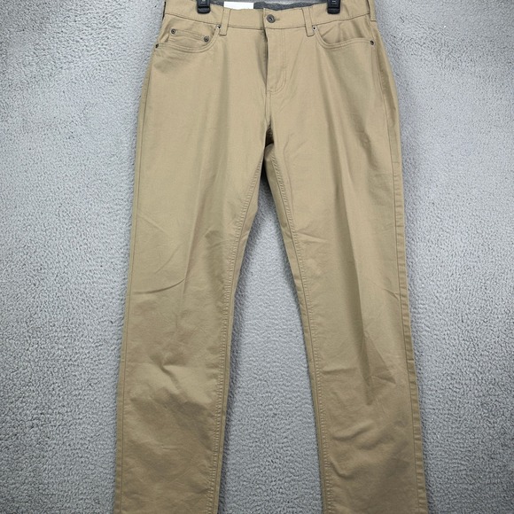 Members Mark Mason Mens 5 Pocket Pants 34X32 Tan Khakis Straight Fit Stretch NEW - Picture 1 of 10